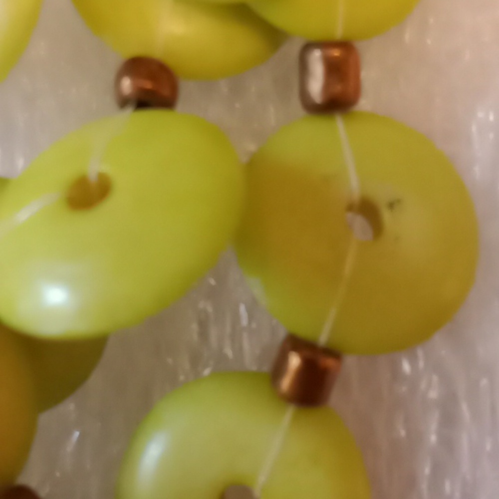 Lime Green Dyed bone Necklace #835 - Picture 3 of 8